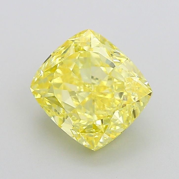 Loose Lab Diamond IGI Cushion Modified 2.53ct Fancy Intense Yellow VS1: Loose Lab Diamond IGI Cushion Modified 2.53ct Fancy Intense Yellow VS1 Loose Lab Diamond IGI Cushion Modified 2.53ct in Fancy Intense Yellow color and VS1 clarity, displaying EX polish and symmetry, d