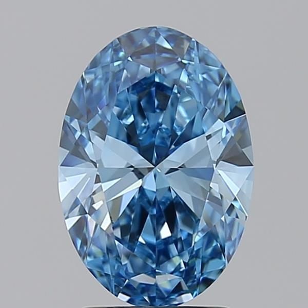 Loose Lab Diamond IGI Oval 2.03ct Fancy Vivid Blue VVS1: Loose Lab Diamond IGI Oval 2.03ct Fancy Vivid Blue VVS1 Loose Lab Diamond IGI Oval 2.03ct in Fancy Vivid Blue color, VVS1 clarity, with excellent polish and symmetry. Certified by IGI, measures 10.36L