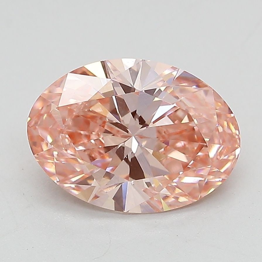 Loose Lab Diamond 2.4ct IGI Oval Fancy Vivid Pink VS1: Loose Lab Diamond 2.4ct IGI Oval Fancy Vivid Pink VS1 Loose Lab Diamond 2.4ct IGI Oval Fancy Vivid Pink VS1, featuring excellent polish and symmetry, with measurements of 10.79L x 7.72W x 4.67H, certi