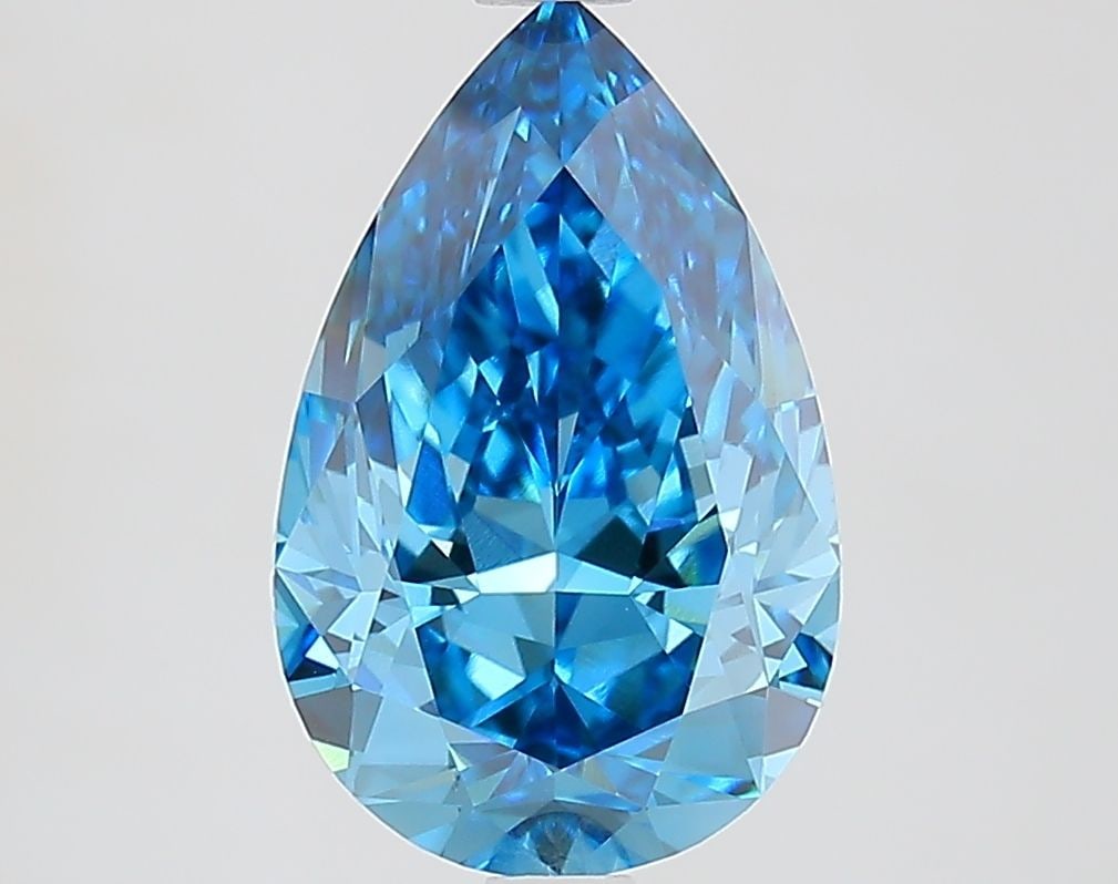 IGI 2.71ct Pear Fancy Vivid Blue VVS2 - Loose Lab Diamond: IGI 2.71ct Pear Fancy Vivid Blue VVS2 - Loose Lab Diamond 2.71ct loose lab diamond shaped as a pear, color Fancy Vivid Blue, clarity VVS2, with measurements of 11.96L x 7.6W x 4.79H, certified by IGI.
