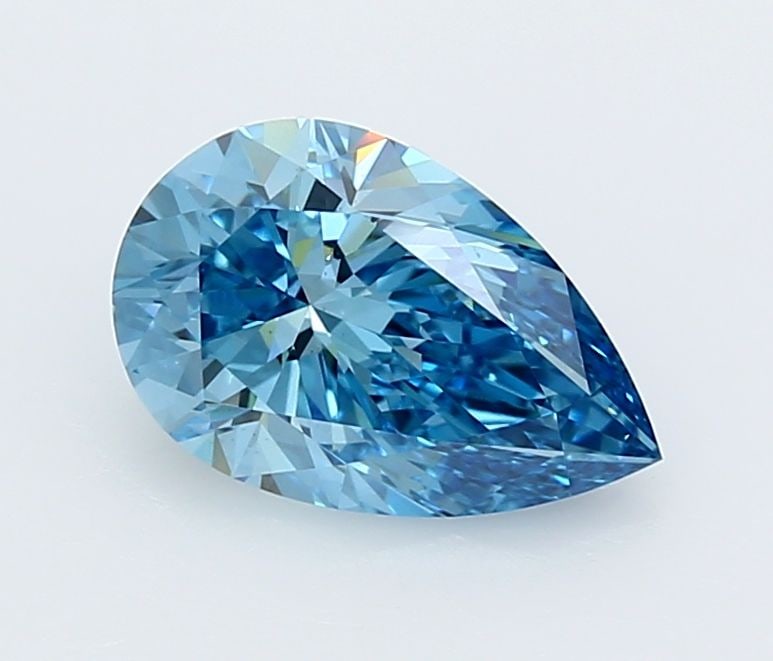 Loose Lab Diamond IGI Pear 2.03ct Fancy Vivid Blue VVS2: Loose Lab Diamond IGI Pear 2.03ct Fancy Vivid Blue VVS2 This loose lab-grown diamond is a 2.03ct pear shaped diamond with a fancy vivid blue color and VVS2 clarity, certified by IGI. Item Specifics: S