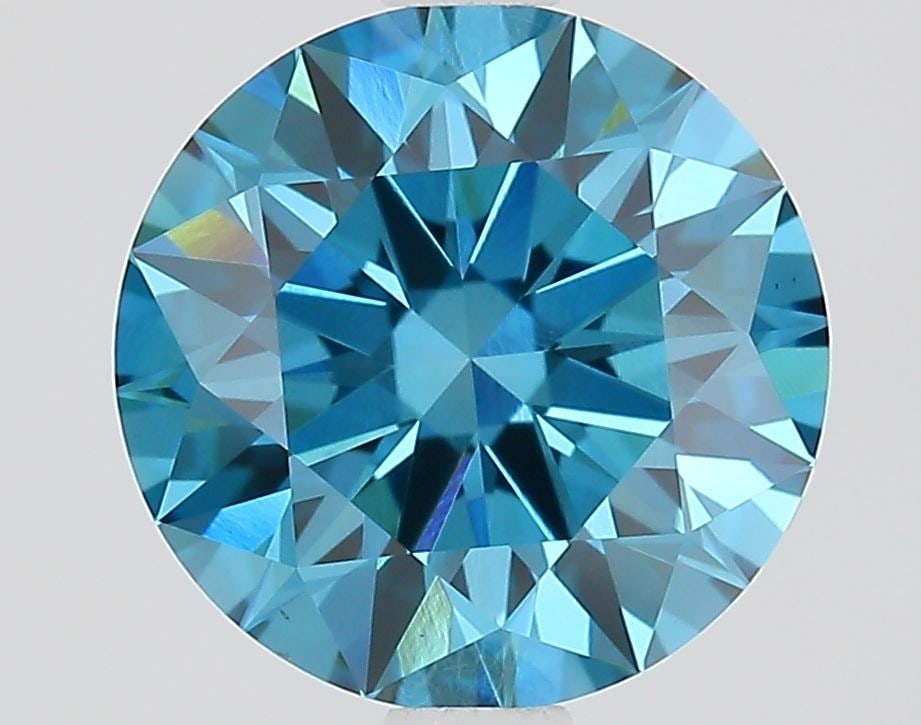 Round 2.04ct Fancy Vivid Blue VS1 - IGI Ideal Loose Lab Diamond: Round 2.04ct Fancy Vivid Blue VS1 - IGI Ideal Loose Lab Diamond Round Loose Lab Diamond, 2.04ct, Fancy Vivid Blue, Clarity VS1, Ideal Cut with Excellent Polish and Symmetry; certified by IGI. Item Spe