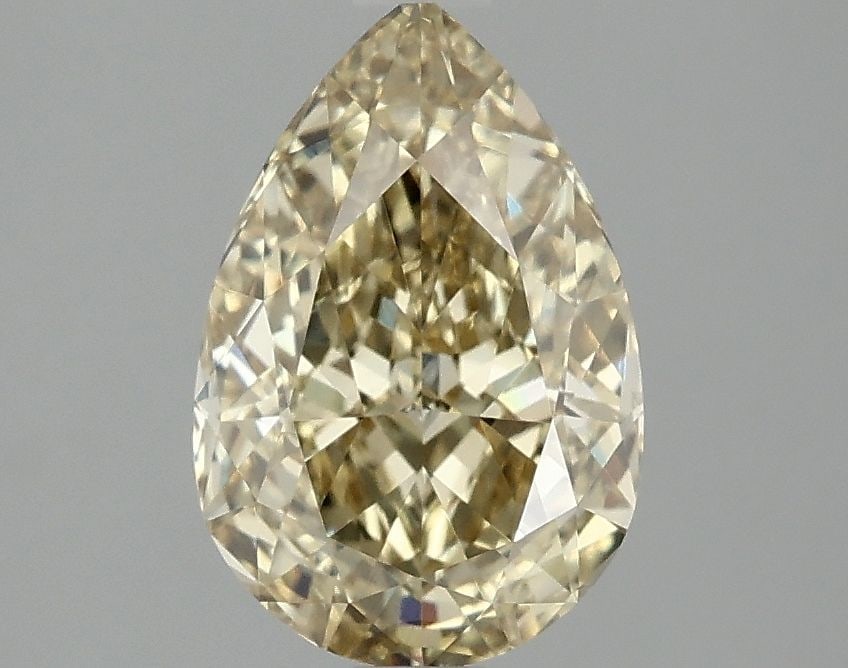Loose Lab Diamond Pear 2.07ct Fancy Intense Yellow VVS2: Loose Lab Diamond Pear 2.07ct Fancy Intense Yellow VVS2 Loose Lab Diamond weighing 2.07ct in Fancy Intense Yellow color with VVS2 clarity, featuring excellent polish and symmetry, not certified, measu