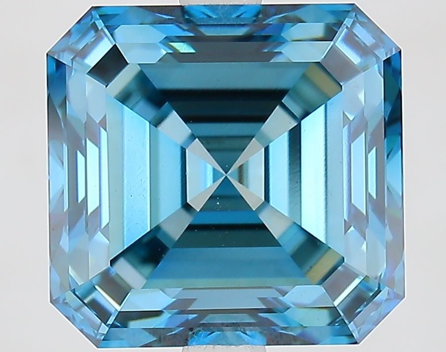 Loose Lab Diamond IGI Asscher 4.65ct Fancy Vivid Blue VS1: Loose Lab Diamond IGI Asscher 4.65ct Fancy Vivid Blue VS1 This Loose Lab Diamond is 4.65ct, VS1 clarity, fancy vivid blue in color, with excellent polish and symmetry, and measures 9.34L x 9.0W x 5.99