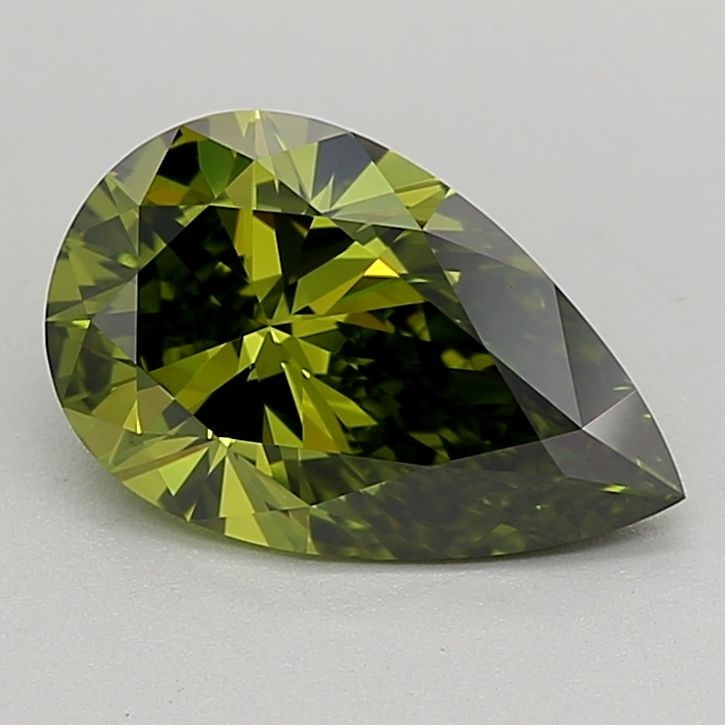 Loose Lab Diamond IGI Pear 1.54ct Fancy Vivid Green VVS2: Loose Lab Diamond IGI Pear 1.54ct Fancy Vivid Green VVS2 This loose lab-grown diamond is a 1.54ct pear cut in Fancy Vivid Green with VVS2 clarity, certified by IGI, and has excellent polish and symmet