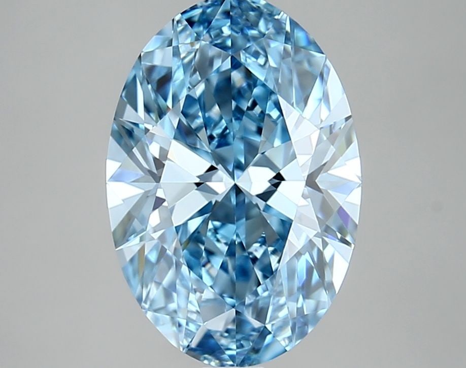 IGI 2.5ct Oval Fancy Vivid Blue VVS2 - Loose Lab Diamond: IGI 2.5ct Oval Fancy Vivid Blue VVS2 - Loose Lab Diamond IGI certified 2.5ct loose lab-grown diamond, featuring an oval cut with fancy vivid blue color and VVS2 clarity, measuring 11.17L x 7.61W x 4.7