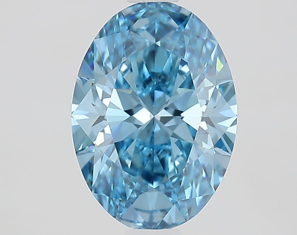 Loose Lab Diamond IGI Oval 1.07ct Fancy Vivid Blue VS1: Loose Lab Diamond IGI Oval 1.07ct Fancy Vivid Blue VS1 Loose Lab Diamond IGI Oval, weighing 1.07ct with a Fancy Vivid Blue color and VS1 clarity, featuring Excellent polish and symmetry. Certified by