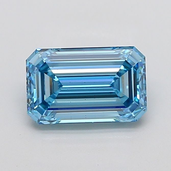 Loose Lab Diamond IGI Emerald 3.01ct Fancy Vivid Blue VS2: Loose Lab Diamond IGI Emerald 3.01ct Fancy Vivid Blue VS2 Loose Lab Diamond IGI Emerald, 3.01ct, featuring Fancy Vivid Blue color and VS2 clarity, with Excellent polish and symmetry, certified by IGI.
