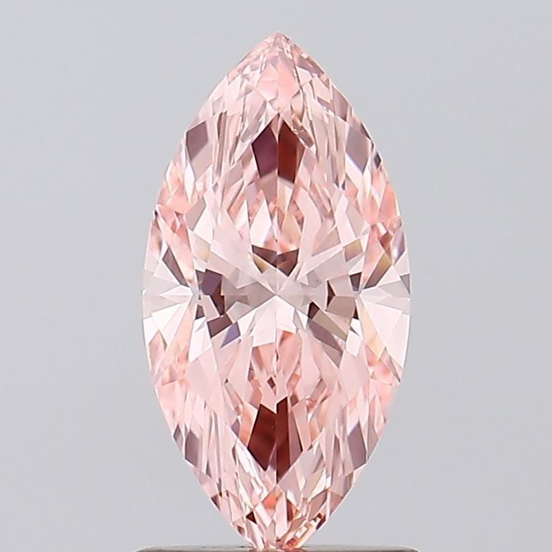 Loose Lab Diamond Marquise 1.05ct Fancy Vivid Pink VS1: Loose Lab Diamond Marquise 1.05ct Fancy Vivid Pink VS1 The Loose Lab Diamond is a marquise shaped stone weighing 1.05ct, with a Fancy Vivid Pink color and VS1 clarity. It has excellent polish and symm