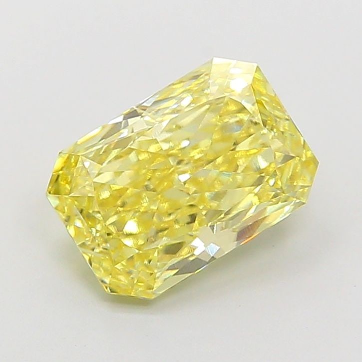 Loose Lab Diamond IGI Radiant 2.31ct Fancy Intense Yellow VVS2: Loose Lab Diamond IGI Radiant 2.31ct Fancy Intense Yellow VVS2 Loose lab-grown diamond, IGI certified, weighing 2.31ct with a radiant cut, fancy intense yellow color, VVS2 clarity, and excellent polis