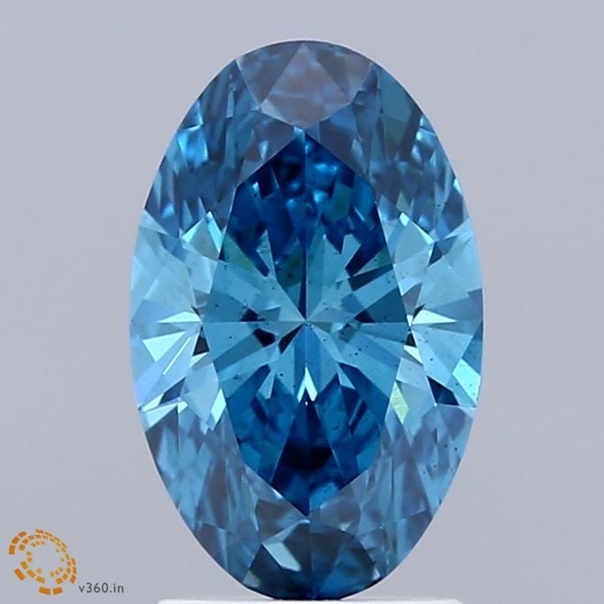 Loose Lab Diamond IGI Oval 1.42ct Fancy Vivid Blue VS2: Loose Lab Diamond IGI Oval 1.42ct Fancy Vivid Blue VS2 Loose lab-grown diamond, IGI-certified, featuring a 1.42ct oval cut, fancy vivid blue color, VS2 clarity, excellent polish, and excellent symmetr