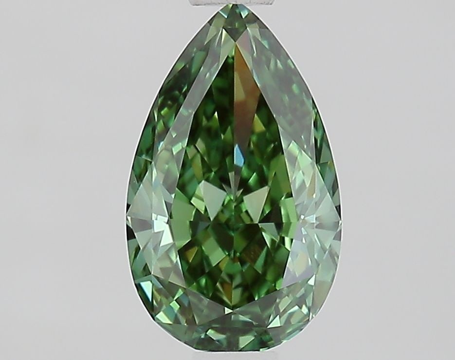 Loose Lab Diamond IGI Pear 1.29ct Fancy Vivid Green VVS2: Loose Lab Diamond IGI Pear 1.29ct Fancy Vivid Green VVS2 Loose Lab Diamond IGI Pear, 1.29ct, Fancy Vivid Green, VVS2 clarity, Excellent symmetry and polish; measures 9.18L x 5.57W x 3.53H. Item Specif