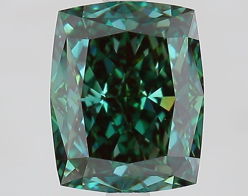 Cushion Modified 3.08ct Fancy Vivid Green VVS2 - Loose Lab Diamond IGI (1 of 1)