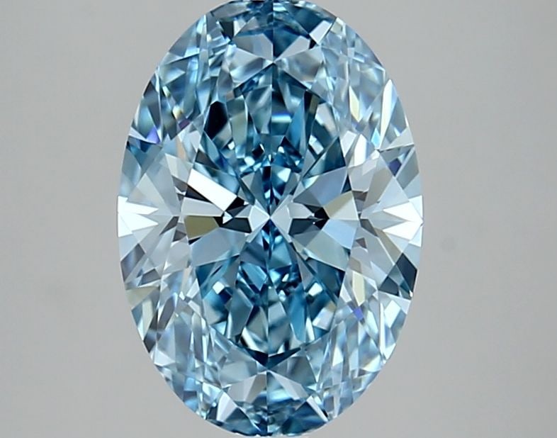 Loose Lab Diamond IGI Oval 2.07ct Fancy Vivid Blue VVS2: Loose Lab Diamond IGI Oval 2.07ct Fancy Vivid Blue VVS2 This loose lab diamond is an IGI-certified oval shape weighing 2.07 carats, with a fancy vivid blue color, VVS2 clarity, and excellent polish an