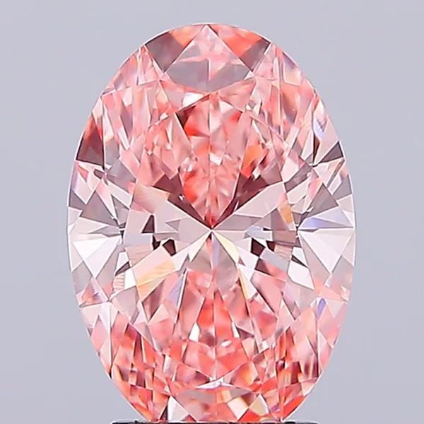 Loose Lab Diamond IGI Oval 3.03ct Fancy Vivid Pink VVS2: Loose Lab Diamond IGI Oval 3.03ct Fancy Vivid Pink VVS2 Loose Lab Diamond IGI Oval, 3.03ct, in Fancy Vivid Pink color with VVS2 clarity, certified by IGI, measures 11.93L x 8.14W x 5.01H, with excelle