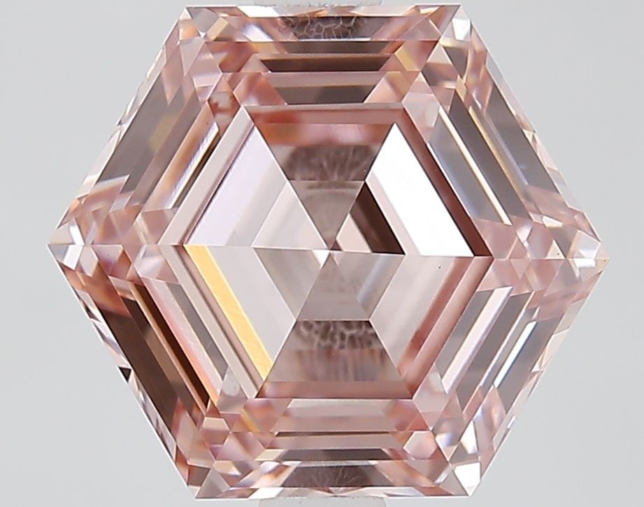 Loose Lab Diamond IGI Hexagonal 2.51ct Fancy Intense Brownish Pink VS1 (1 of 1)