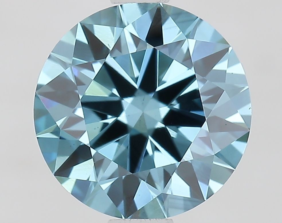 Ideal Loose Lab Diamond 1.5ct Fancy Vivid Blue VS2 - IGI Round: Ideal Loose Lab Diamond 1.5ct Fancy Vivid Blue VS2 - IGI Round Ideal loose lab-created diamond, round cut, 1.5ct, Fancy Vivid Blue color, VS2 clarity, IGI certified with excellent polish and symmetry.