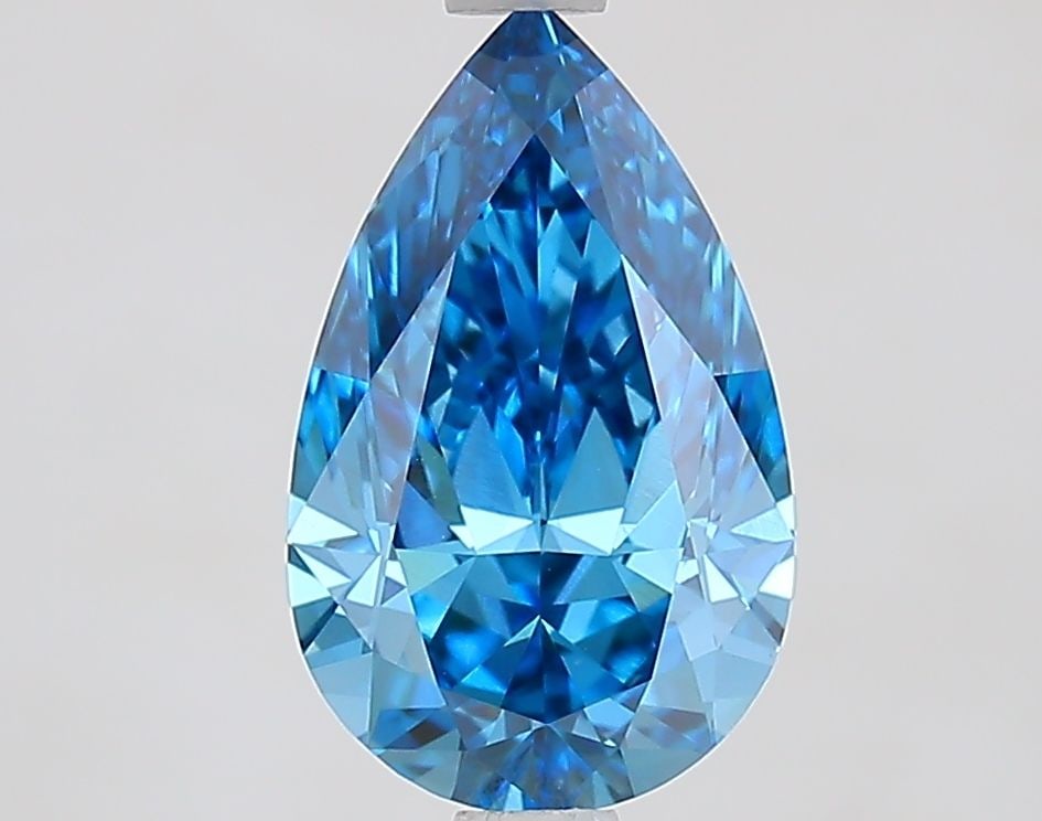 Loose Lab Diamond IGI Pear 1.87ct Fancy Vivid Blue VVS2: Loose Lab Diamond IGI Pear 1.87ct Fancy Vivid Blue VVS2 Loose lab-grown diamond, 1.87ct, pear cut, fancy vivid blue color, clarity VVS2, with excellent polish and symmetry, certified by IGI. Item Spec