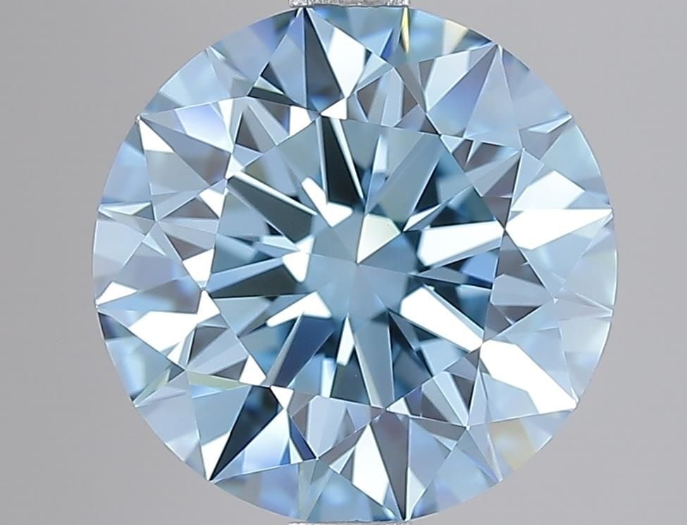 Ideal Loose Lab Diamond IGI Round 3.33ct Fancy Vivid Blue VVS1: Ideal Loose Lab Diamond IGI Round 3.33ct Fancy Vivid Blue VVS1 Ideal Loose Lab Diamond IGI Round 3.33ct in Fancy Vivid Blue, VVS1 clarity, featuring EX polish and symmetry. Measurement: 9.5L x 9.54W x