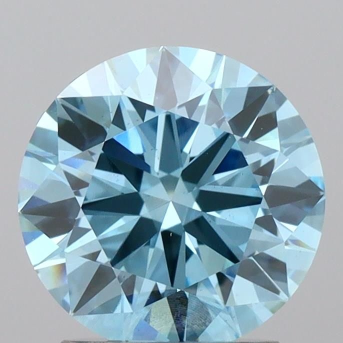 Ideal Loose Lab Diamond IGI Round 2.1ct Fancy Vivid Blue VS2: Ideal Loose Lab Diamond IGI Round 2.1ct Fancy Vivid Blue VS2 Ideal Loose Lab Diamond IGI Round 2.1ct Fancy Vivid Blue VS2, offering excellent polish and symmetry, with dimensions of 8.36L x 8.38W x 4.
