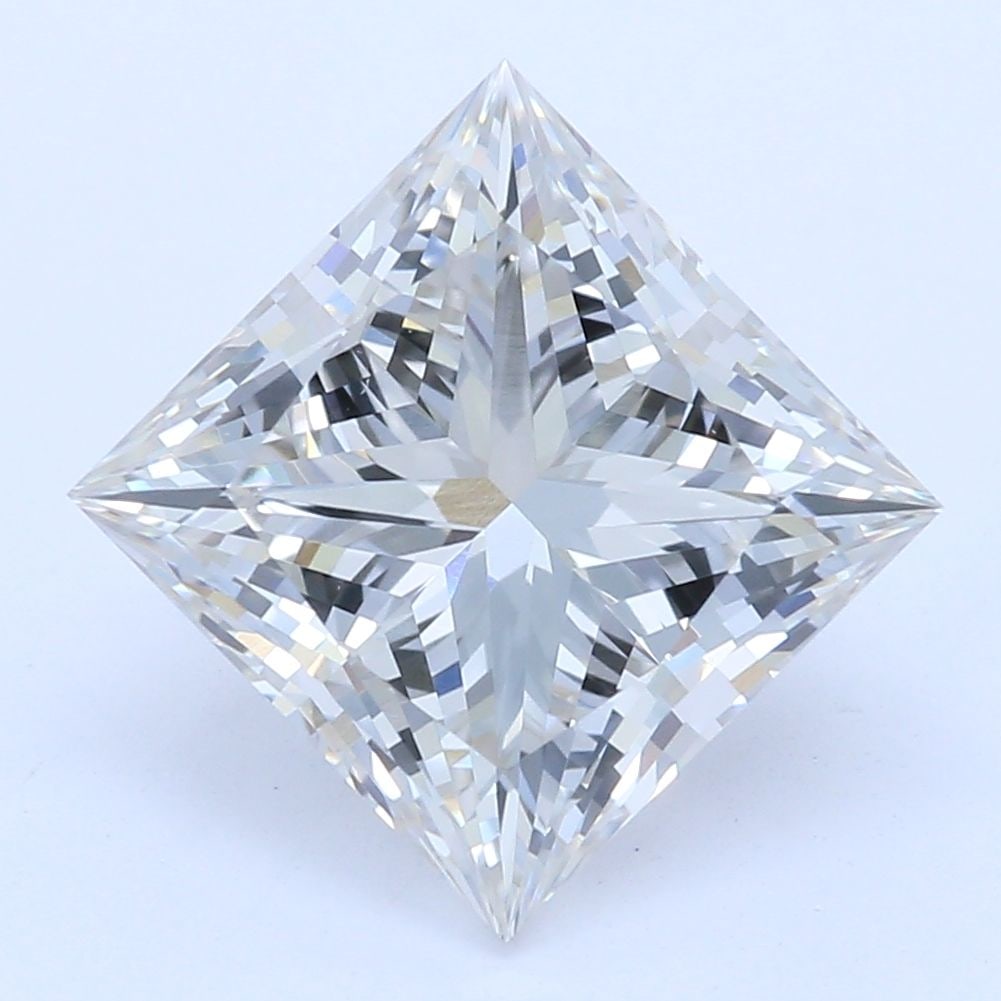 Loose Lab Diamond IGI Princess 1.76ct H VS1: Loose Lab Diamond IGI Princess 1.76ct H VS1 Lab-grown diamond weighing 1.76ct with IGI certification, featuring a princess cut, H color, and VS1 clarity. It has excellent polish and symmetry with dime
