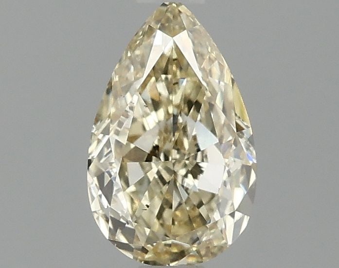 1.0ct Pear Fancy Yellow VS2 - Loose Lab Diamond: 1.0ct Pear Fancy Yellow VS2 - Loose Lab Diamond 1.0ct loose lab-grown diamond with a pear cut, displaying a Fancy Yellow color and VS2 clarity. It has excellent polish and symmetry with dimensions of