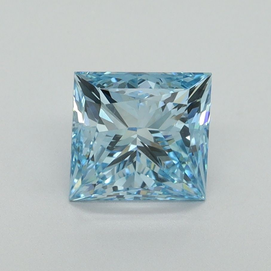 Loose Lab Diamond IGI Princess 1.56ct Fancy Vivid Blue VS1: Loose Lab Diamond IGI Princess 1.56ct Fancy Vivid Blue VS1 Loose lab diamond weighing 1.56 carats, princess cut, fancy vivid blue color, VS1 clarity, IGI certified, with dimensions of 6.22L x 6.16W x