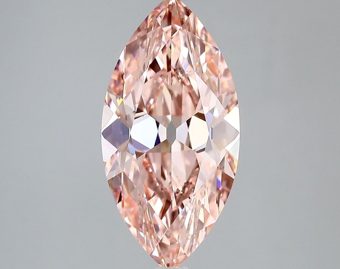 Loose Lab Diamond IGI Marquise 3.8ct Fancy Vivid Pink VS1: Loose Lab Diamond IGI Marquise 3.8ct Fancy Vivid Pink VS1 Loose lab diamond, IGI certified, offers a 3.8ct marquise cut, fancy vivid pink color, VS1 clarity, and excellent polish and symmetry. Item Sp