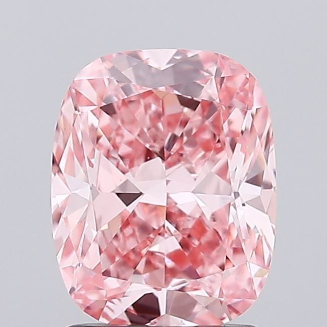 Loose Lab Diamond IGI Cushion Modified 1.6ct Fancy Vivid Pink VS2: Loose Lab Diamond IGI Cushion Modified 1.6ct Fancy Vivid Pink VS2 Loose Lab Diamond IGI Cushion Modified, 1.60ct, Color Fancy Vivid Pink, Clarity VS2, with Very Good Polish and Symmetry; certified by