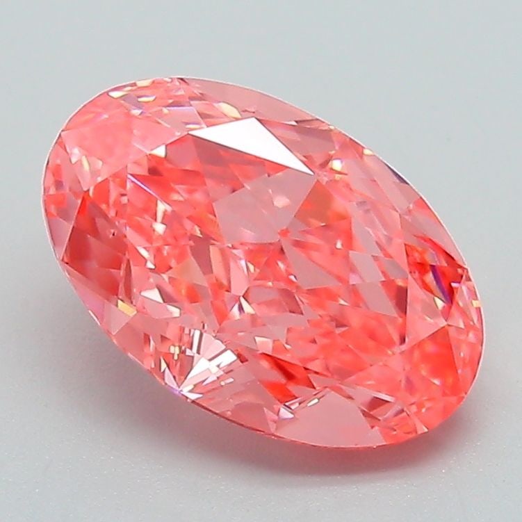 Loose Lab Diamond IGI Oval 2.06ct Fancy Vivid Pink VS1: Loose Lab Diamond IGI Oval 2.06ct Fancy Vivid Pink VS1 Loose lab-grown diamond weighing 2.06ct with a Fancy Vivid Pink color, VS1 clarity, IGI certified; measurements are 9.91L x 6.44W x 4.18H. Item S