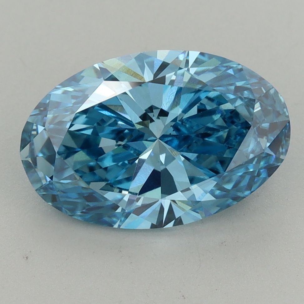 Oval 2.98ct Fancy Vivid Blue VS2 - IGI Loose Lab Diamond: Oval 2.98ct Fancy Vivid Blue VS2 - IGI Loose Lab Diamond Loose lab-grown diamond, IGI certified, weighing 2.98ct, fancy vivid blue color, VS2 clarity, very good polish, and very good symmetry, measuri