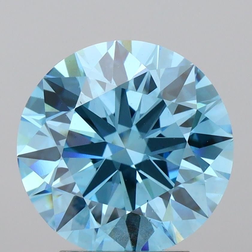 Round 3.6ct Fancy Vivid Blue VS2 - IGI Ideal Loose Lab Diamond: Round 3.6ct Fancy Vivid Blue VS2 - IGI Ideal Loose Lab Diamond IGI Ideal Loose Lab Diamond, round cut, 3.6ct, color Fancy Vivid Blue, clarity VS2, with excellent polish and symmetry. Item Specifics: S
