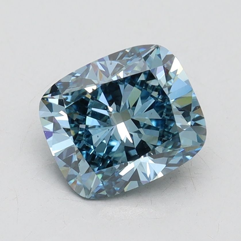 Loose Lab Diamond IGI Cushion Brilliant 1.53ct Fancy Vivid Blue VS2: Loose Lab Diamond IGI Cushion Brilliant 1.53ct Fancy Vivid Blue VS2 Loose lab-grown diamond, IGI certified, featuring a cushion brilliant cut, 1.53ct, fancy vivid blue color, clarity VS2, with excelle