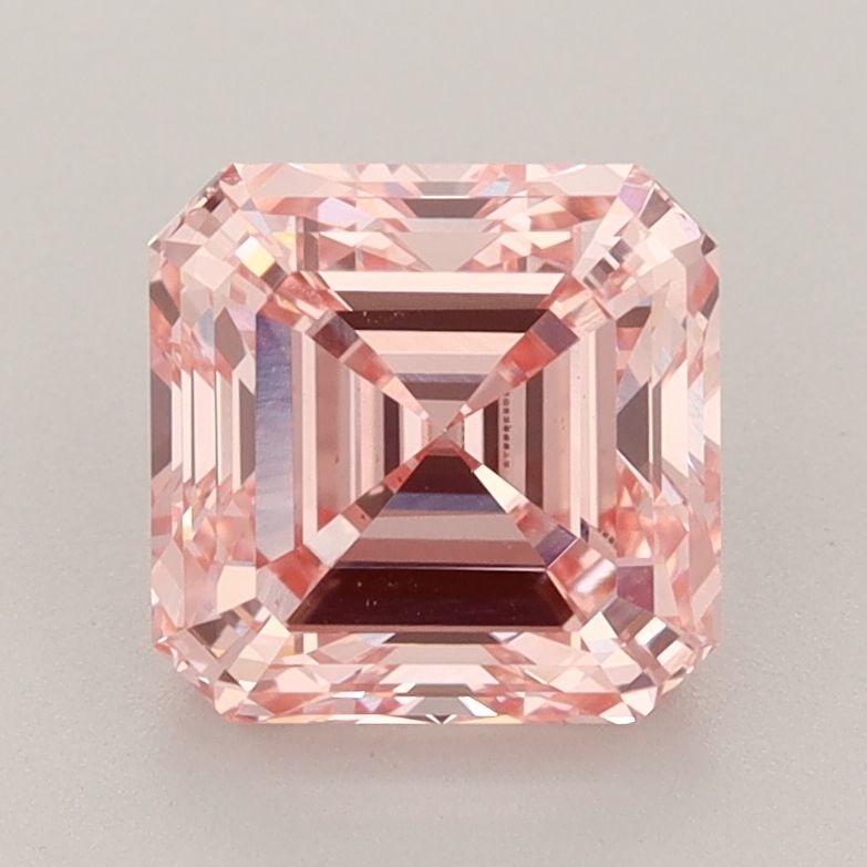 Square Emerald 2.56ct Fancy Intense Pink VS1 - IGI Loose Lab Diamond: Square Emerald 2.56ct Fancy Intense Pink VS1 - IGI Loose Lab Diamond Square Emerald 2.56ct Fancy Intense Pink VS1 IGI Loose Lab Diamond with excellent polish and very good symmetry, measuring 7.41L x