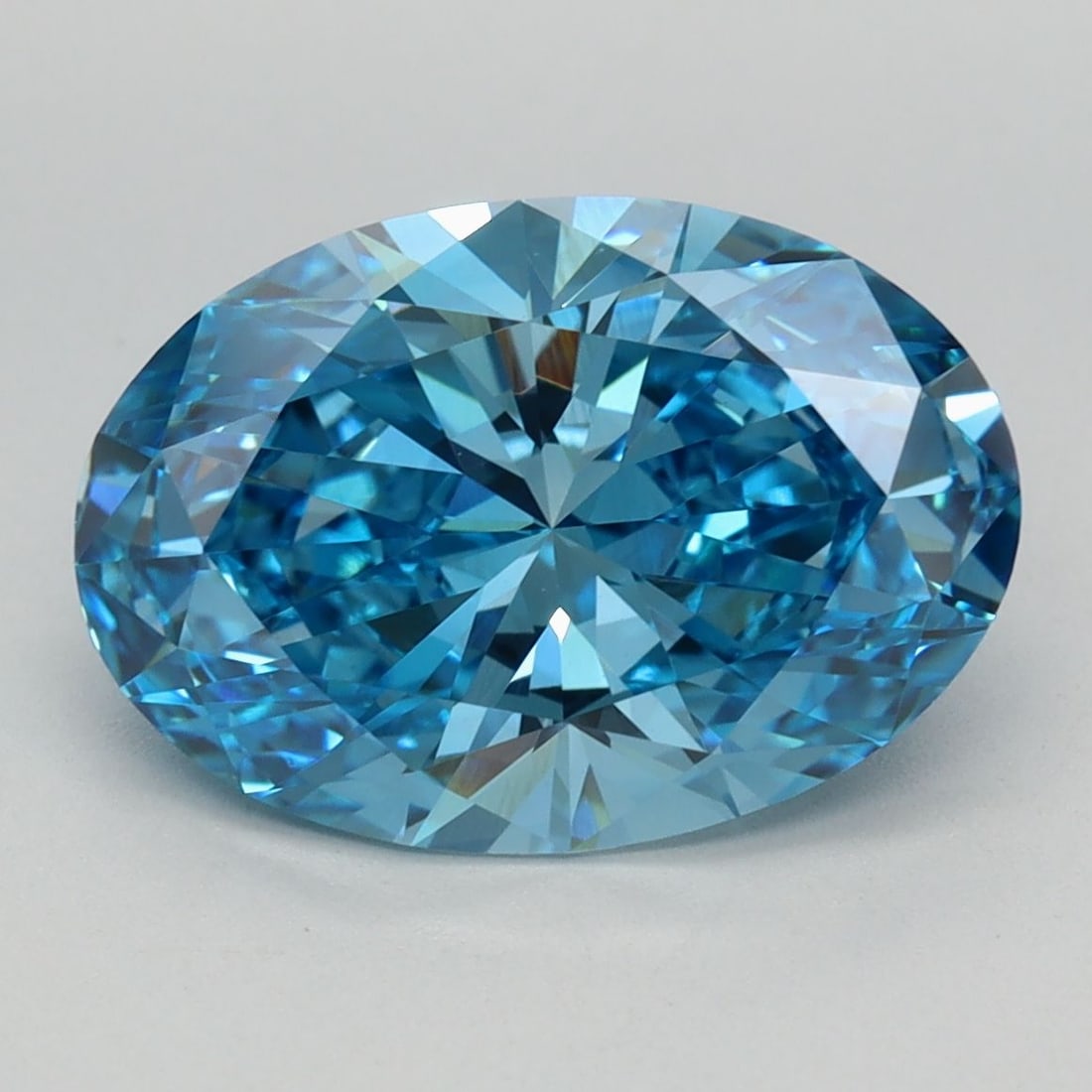 Loose Lab Diamond IGI Oval 3.1ct Fancy Vivid Blue VVS2: Loose Lab Diamond IGI Oval 3.1ct Fancy Vivid Blue VVS2 Loose Lab Diamond IGI Oval 3.1ct, Color Fancy Vivid Blue, Clarity VVS2, featuring Excellent Polish and Symmetry, measuring 12.02L x 8.3W x 5.06H,