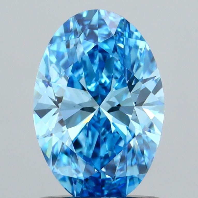 IGI 1.01ct Oval Fancy Vivid Blue VS1 - Loose Lab Diamond: IGI 1.01ct Oval Fancy Vivid Blue VS1 - Loose Lab Diamond This 1.01ct oval fancy vivid blue lab-grown diamond has VS1 clarity, with excellent polish and symmetry, certified by IGI. Item Specifics: Sour