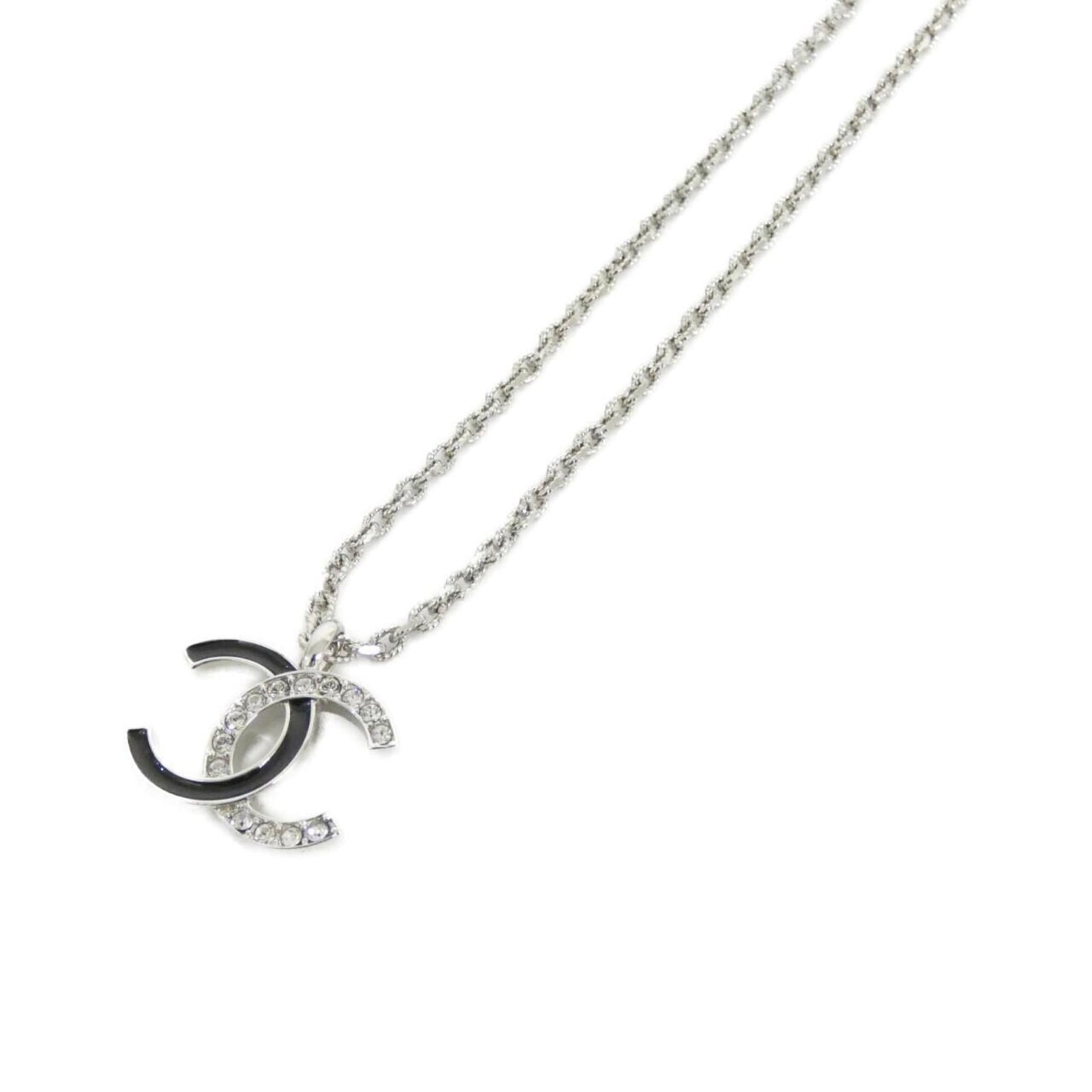 Chanel Necklace ABF793: Chanel Necklace ABF793 Chanel necklace for women, black color with a pendant size of 23mm x 22mm; very good used condition with minor traces of usage. Item Specifics: Brand: Chanel Necklace Type: Neck