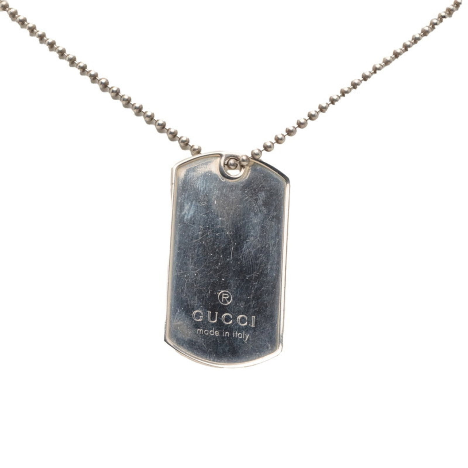 Gucci Dog Tag ID Necklace for Men in SV925 Silver (1 of 6)