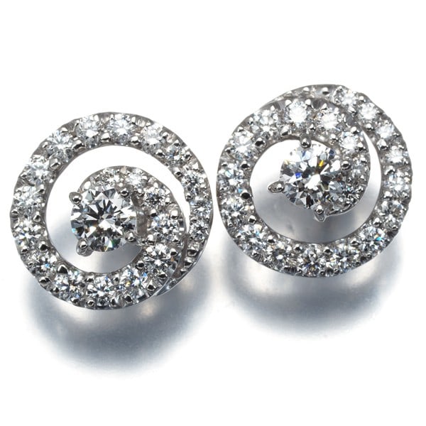 Monnickendam Diamond Earrings 0.40Ct/ 0.39Ct 900 Platinum (1 of 8)