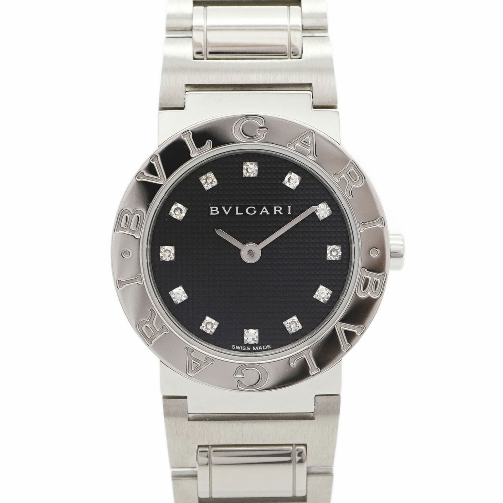 Wristwatch Bvlgari: Wristwatch Bvlgari Bvlgari Women's Wristwatch with a stainless steel band and a black dial, case diameter of 26mm. Used in very good condition, it shows minimal traces of usage and scratches. Item