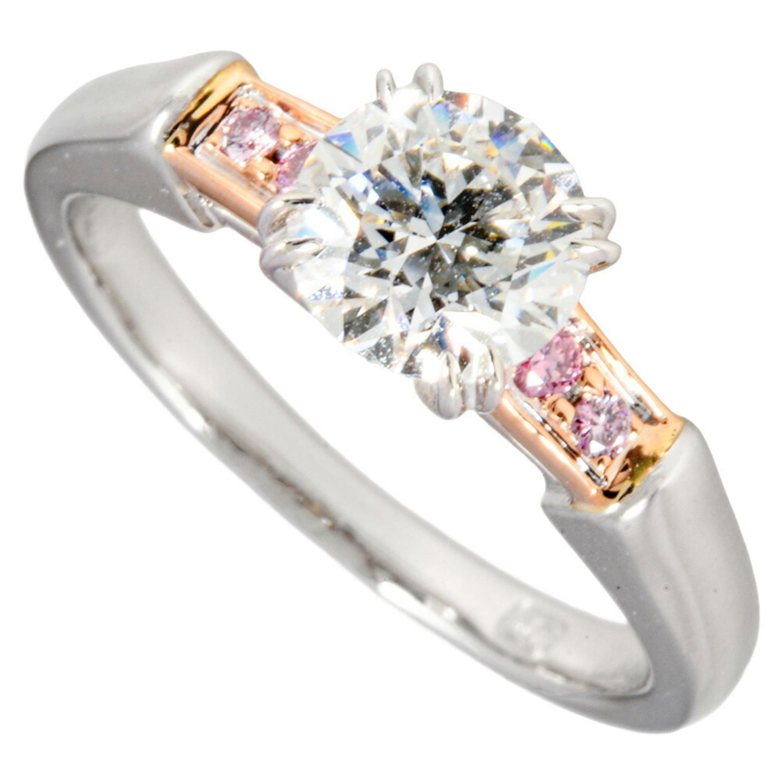 Harry Winston 18K Pink Gold Band Ring, Platinum 950: Harry Winston 18K Pink Gold Band Ring, Platinum 950 Harry Winston band ring for women made of 18K pink gold and platinum 950, featuring a 0.71ct diamond, F color, VS1 clarity, in very good condition.