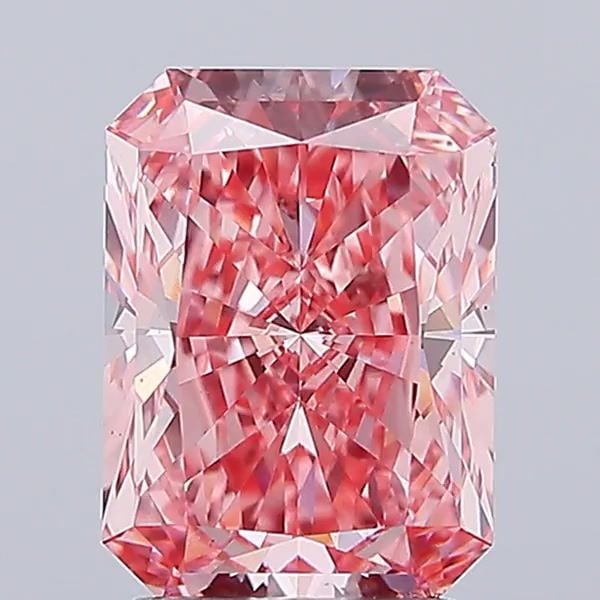 Loose Lab Diamond IGI Radiant 3.01ct Fancy Vivid Pink VS2: Loose Lab Diamond IGI Radiant 3.01ct Fancy Vivid Pink VS2 This is a 3.01 ct loose lab-grown diamond, certified by IGI, featuring a Radiant cut with a Fancy Vivid Pink color and VS2 clarity. It has