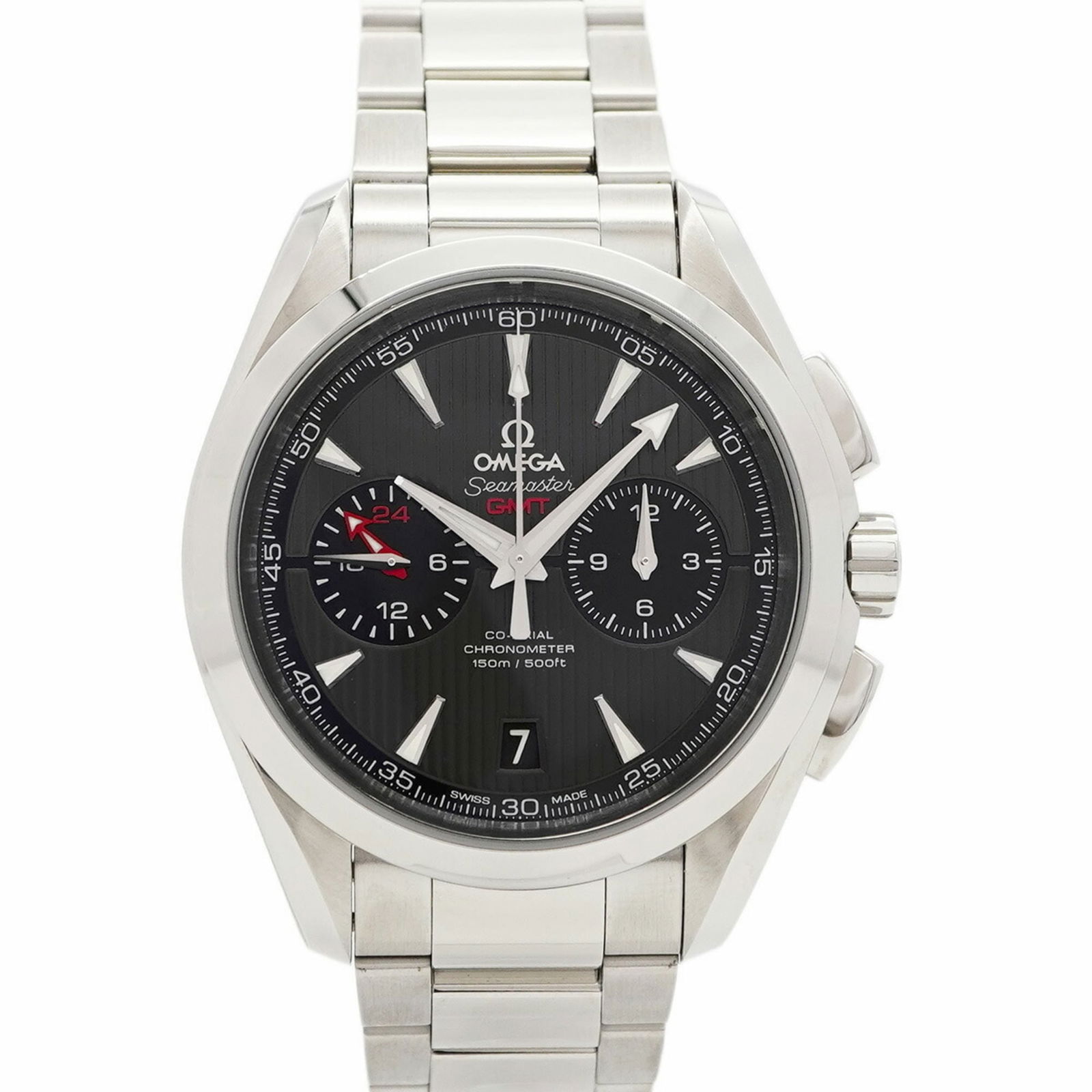 Wristwatch Omega: Wristwatch Omega Omega wristwatch for men featuring a stainless steel band and gray dial, case diameter of 43.5mm, and wrist size of 18.5cm. Condition is used (very good) with minor signs of usage. It