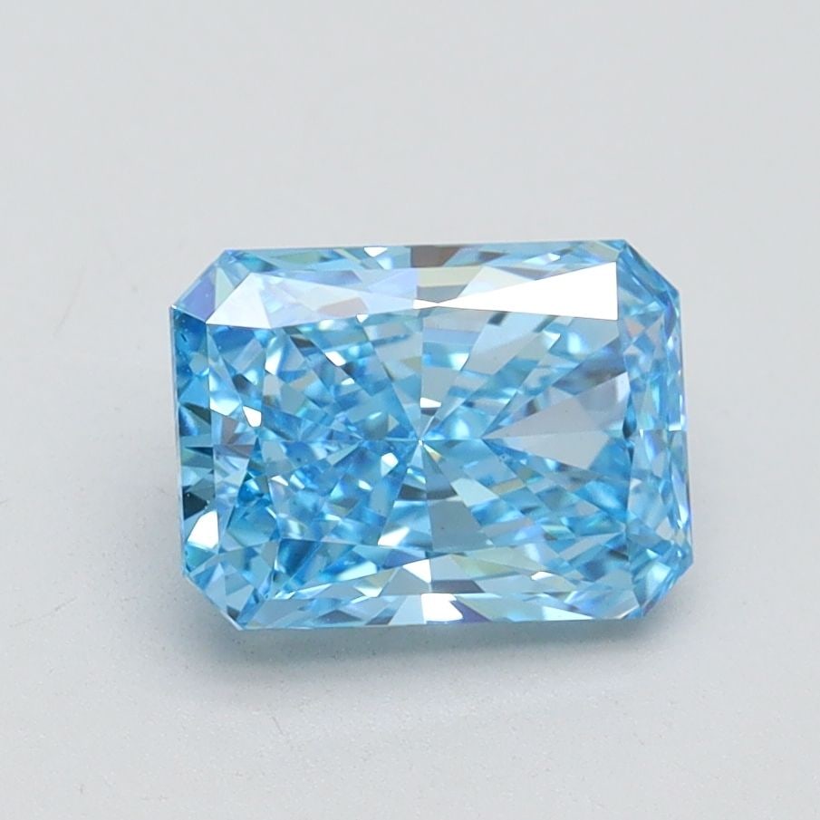 IGI Loose Lab Diamond 1.54ct Fancy Vivid Blue VS1 - Radiant: IGI Loose Lab Diamond 1.54ct Fancy Vivid Blue VS1 - Radiant The 1.54ct IGI certified loose lab diamond in a radiant cut boasts a fancy vivid blue color, VS1 clarity, and excellent polish and