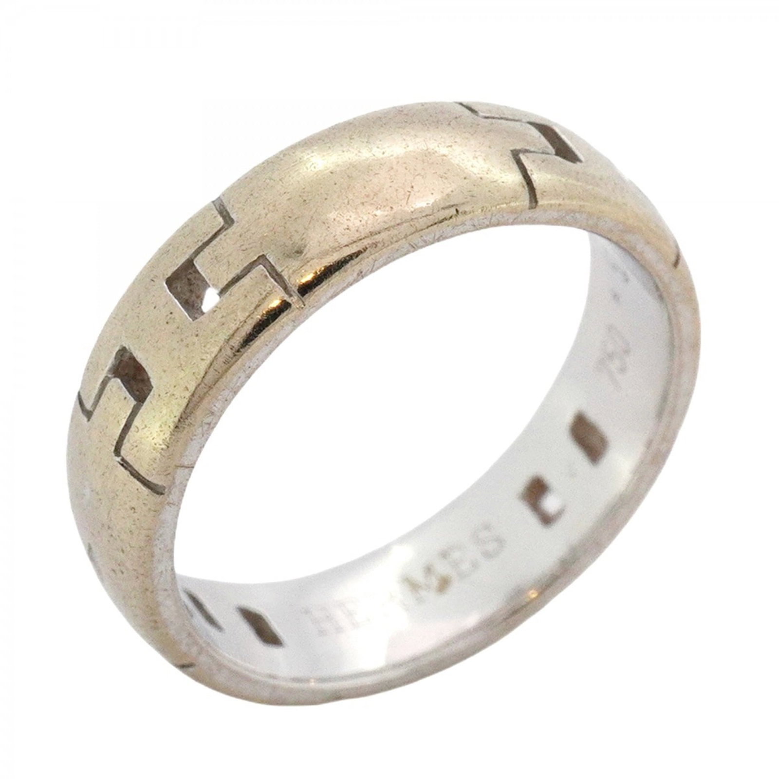 Hermes Band Ring 18K White Gold: Hermes Band Ring 18K White Gold Hermes women's band ring made of 18K white gold, size 51 (US size 6), used in good condition with some traces of usage and scratches. Item Specifics: Brand: Hermes Type