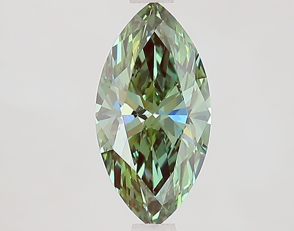 IGI Marquise Loose Lab Diamond 1.22ct Fancy Vivid Green VVS2: IGI Marquise Loose Lab Diamond 1.22ct Fancy Vivid Green VVS2 IGI certified lab-grown loose diamond weighing 1.22ct in Fancy Vivid Green color and clarity VVS2, featuring excellent polish and symmetry,