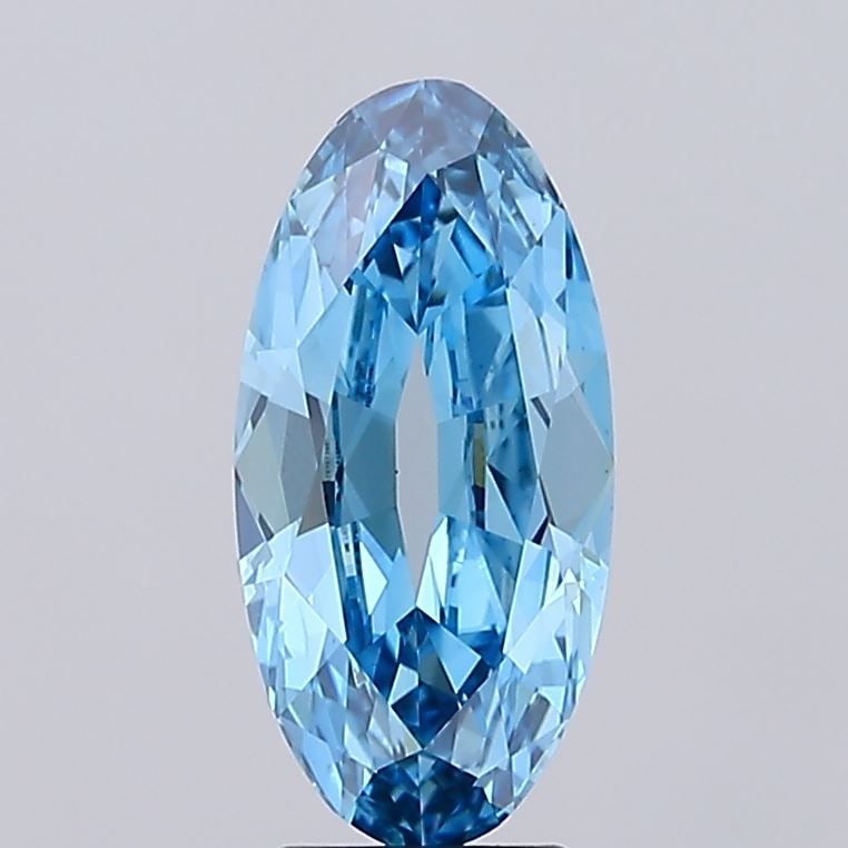 Loose Lab Diamond IGI Oval 3.07ct Fancy Vivid Blue VS1: Loose Lab Diamond IGI Oval 3.07ct Fancy Vivid Blue VS1 Loose lab-grown diamond, 3.07ct, Fancy Vivid Blue color, VS1 clarity, VG polish, EX symmetry; dimensions 14.78L x 7.28W x 3.75H, IGI certified. I
