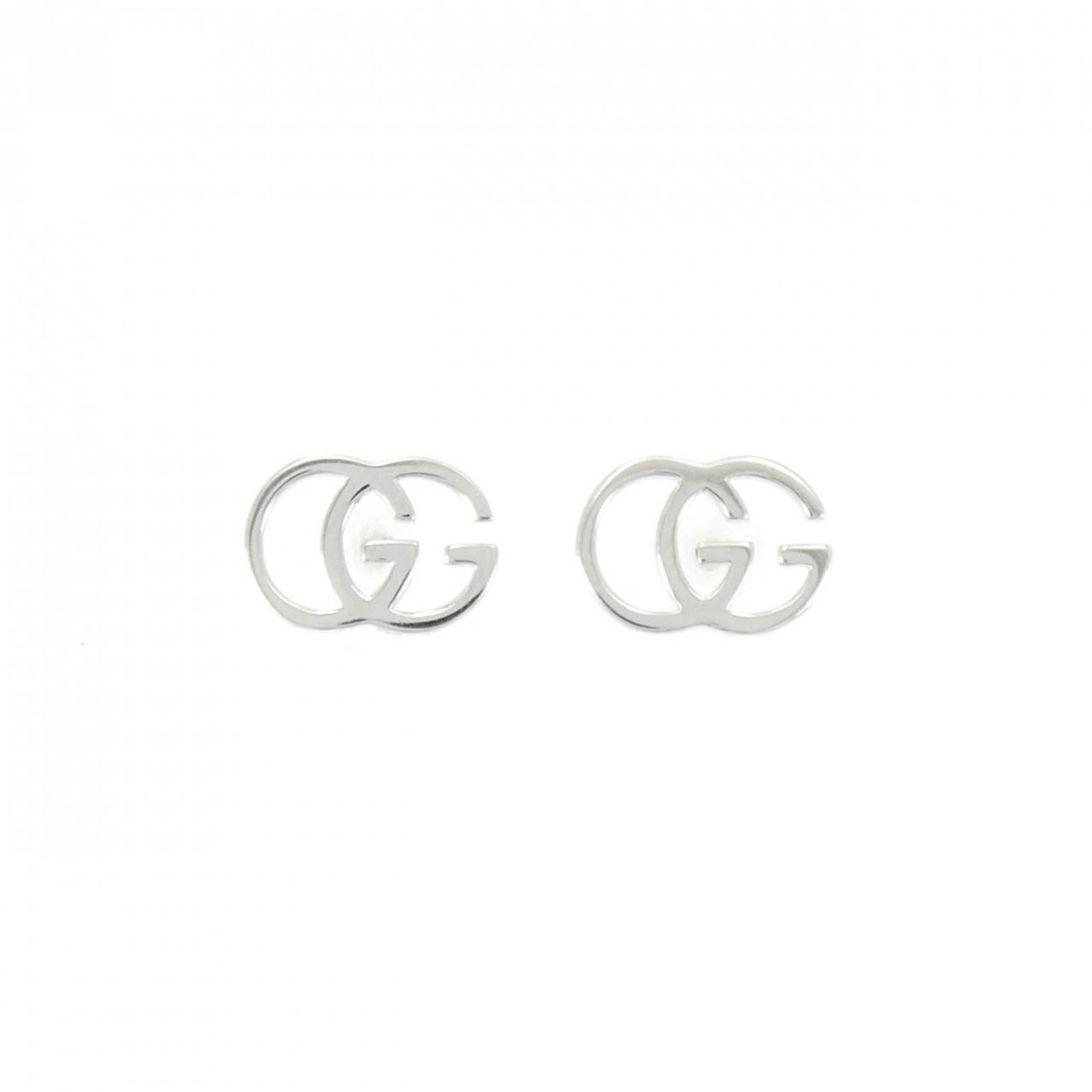 White Gold (18K) Gucci Stud Earrings: White Gold (18K) Gucci Stud Earrings Gucci stud earrings made of 18K white gold, measuring 7.60mm x 10.80mm, in very good used condition with minor traces of usage. Item Specifics: Brand: Gucci Type: