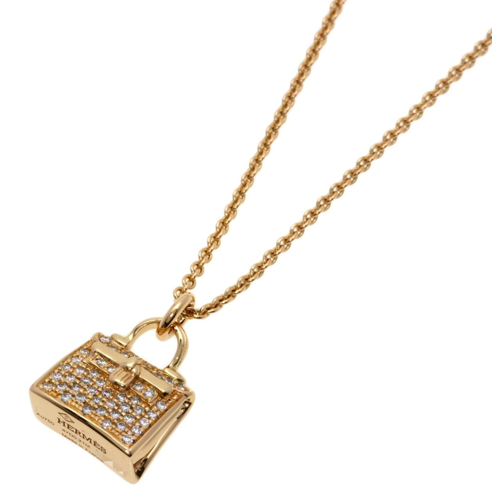 Hermes Kelly Amulet Diamond Necklace 18K Pink Gold for Women (1 of 6)