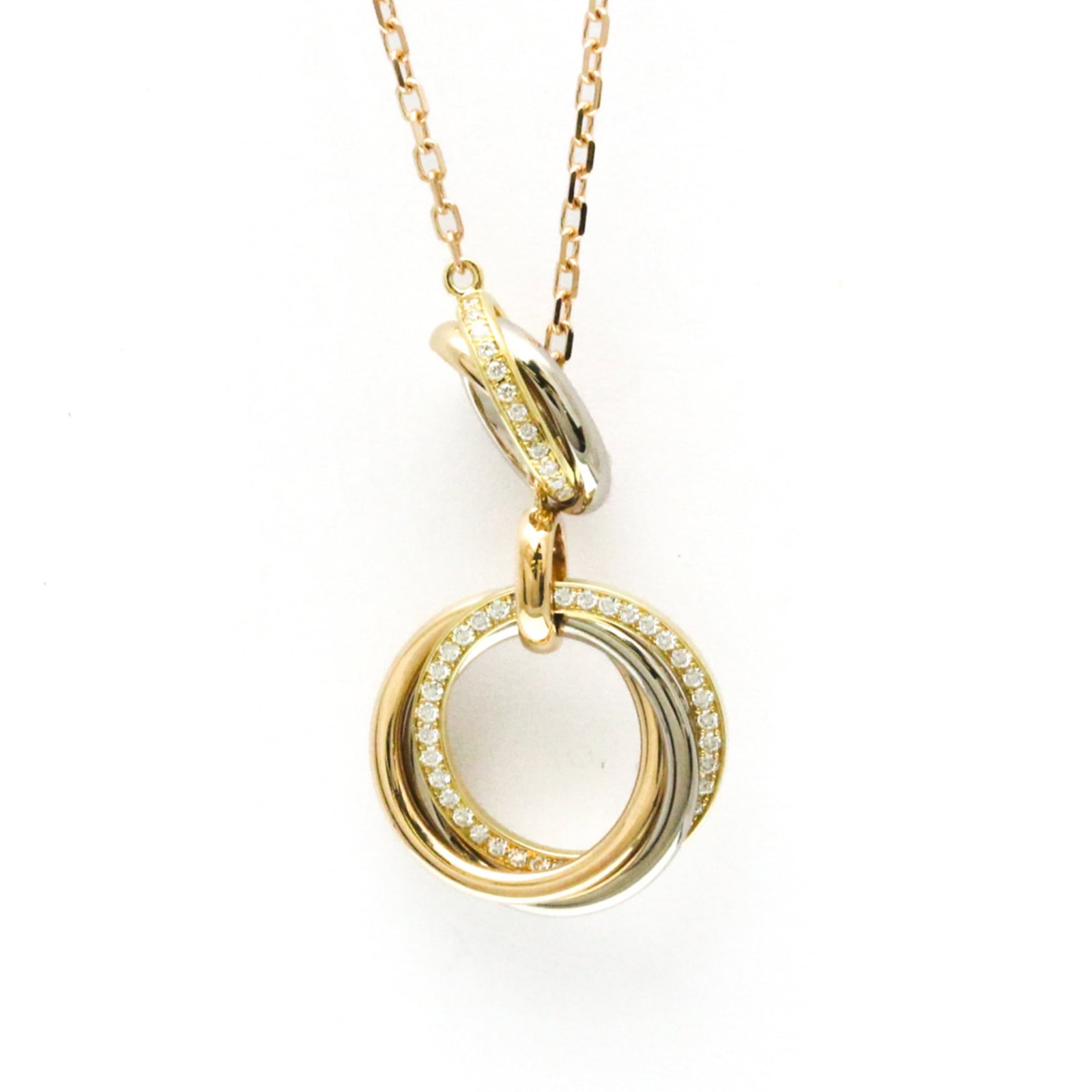 Men Fashion Pendant Necklace (Gold) - Cartier Two-for-Trinity Necklace B7058500 Yellow Gold (18K) - (1 of 17)